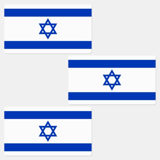 Étiquettes Drapeau Israël rectangulaire (Groupe)