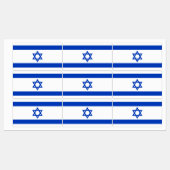 Étiquettes Drapeau Israël rectangulaire (Feuille)