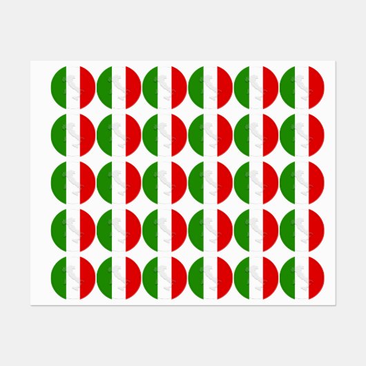 Étiquettes Drapeau italien (Feuille)