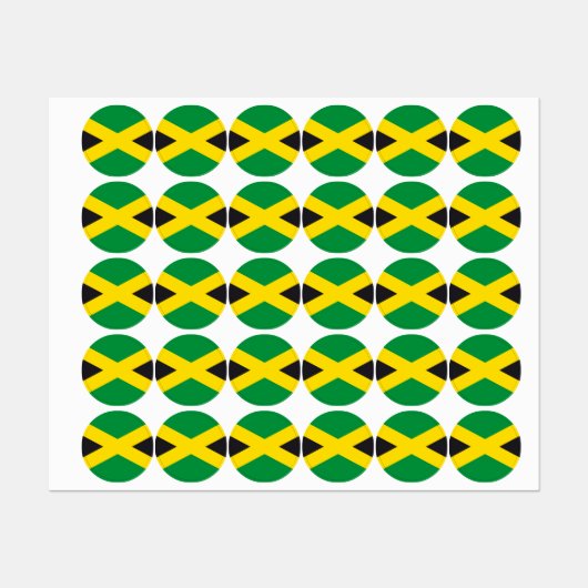 Étiquettes Drapeau jamaïcain (Feuille)