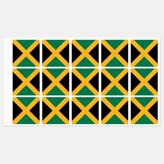 Étiquettes Drapeau Jamaïque (Feuille)