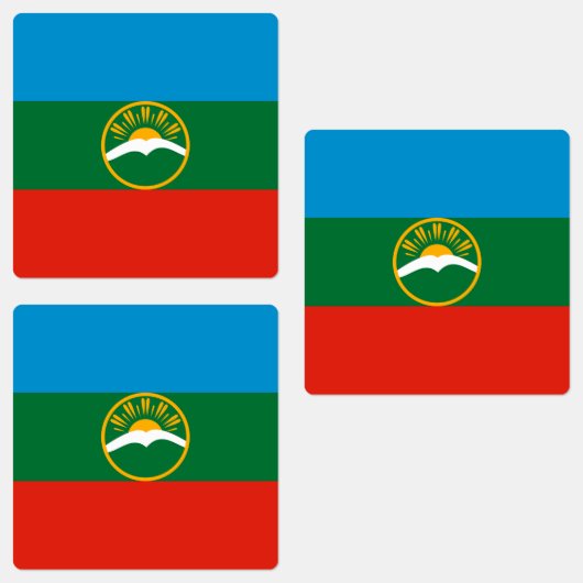 Étiquettes Drapeau Karachay Cherkessia (Groupe)