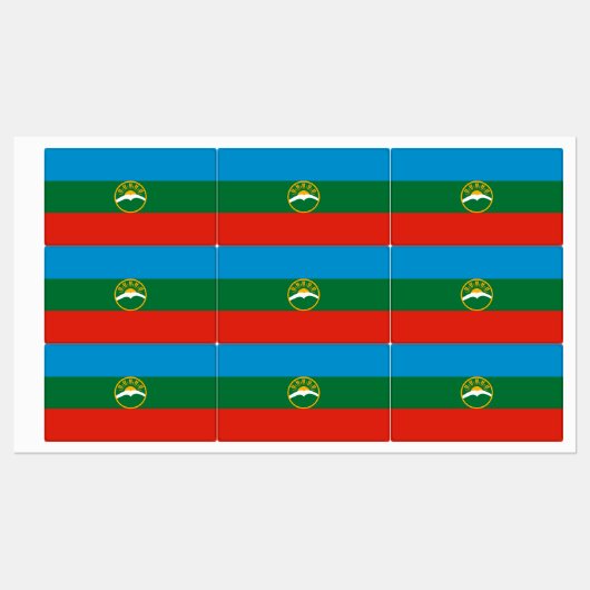Étiquettes Drapeau Karachay Cherkessia (Feuille)
