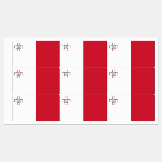 Étiquettes Drapeau Malte (Feuille)