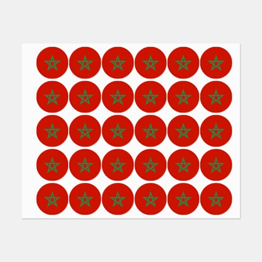 Étiquettes drapeau marocain (Feuille)