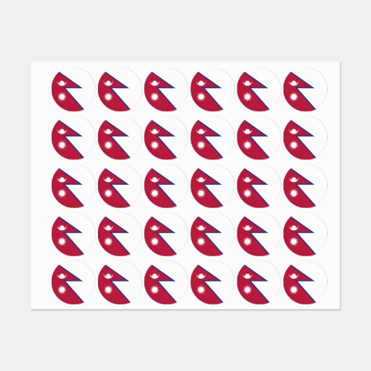 Étiquettes Drapeau népalais (Feuille)