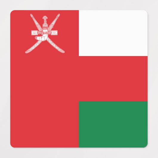 Étiquettes Drapeau Oman (Design 1)