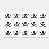 Étiquettes Drapeau pirate crâne épées croisées (Feuille)