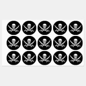 Étiquettes Drapeau pirate crâne épées croisées (Feuille)