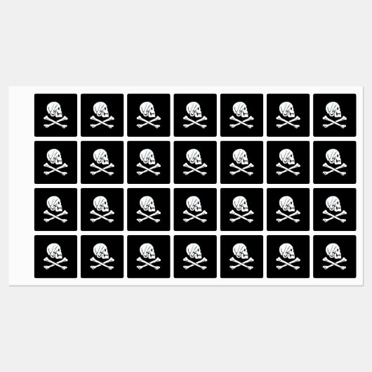Étiquettes Drapeau Pirate de Henry Every (Feuille)