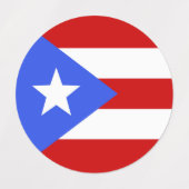 Étiquettes Drapeau Porto Rico (Design 1)