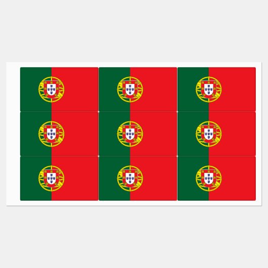 Étiquettes Drapeau Portugal (Feuille)