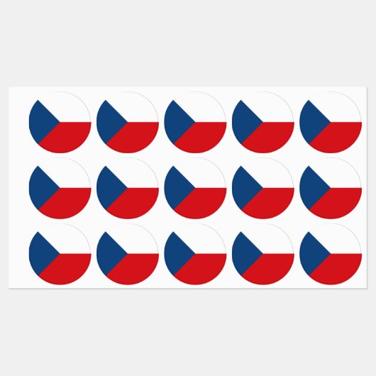 Étiquettes Drapeau République tchèque (Feuille)