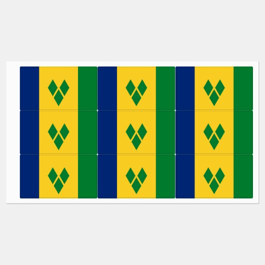 Étiquettes Drapeau Saint-Vincent (Feuille)