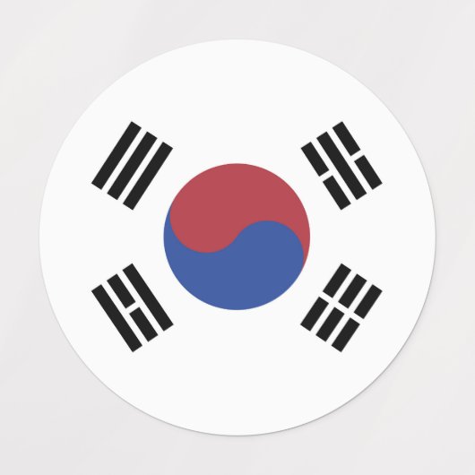 Étiquettes drapeau sud-coréen (Design 2)