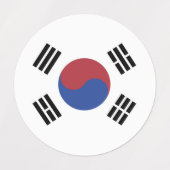 Étiquettes drapeau sud-coréen (Design 1)
