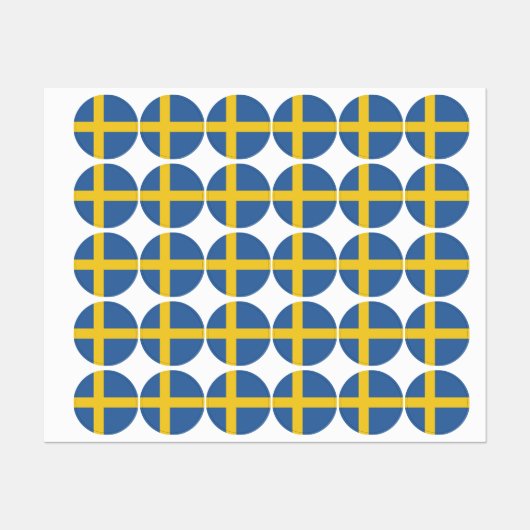 Étiquettes Drapeau suédois (Feuille)