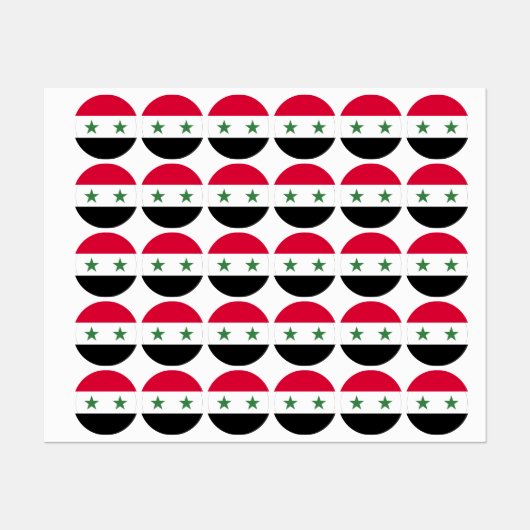 Étiquettes Drapeau syrien (Feuille)