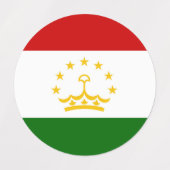 Étiquettes Drapeau Tadjikistan (Design 2)