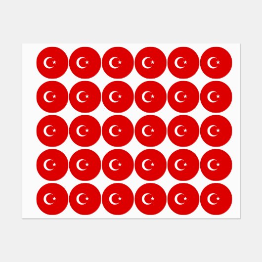 Étiquettes Drapeau turc (Feuille)