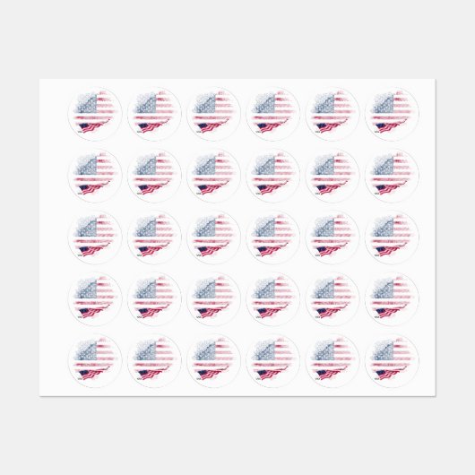 Étiquettes Drapeau USA (Feuille)