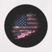 Étiquettes Drapeau USA (Design 2)