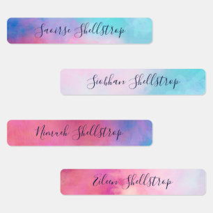 Étiquettes Dreamy Abstrait Pastels Nom En Calligraphie