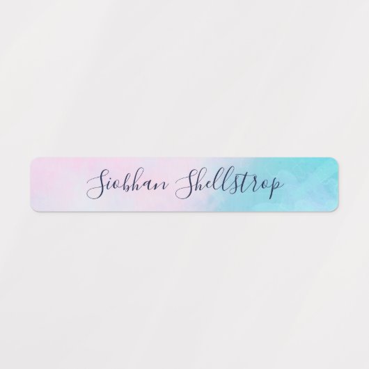 Étiquettes Dreamy Abstrait Pastels Nom En Calligraphie (Design 2)