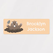 Étiquettes Drôle gopher de poche creuser dessin animé personn (Design 2)