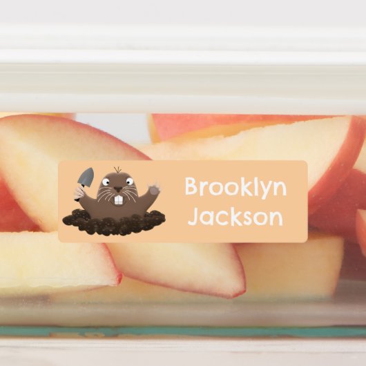 Étiquettes Drôle gopher de poche creuser dessin animé personn (Apposé)