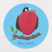 Étiquettes Drôle magnifique dessin animé de frégate (Design 1)