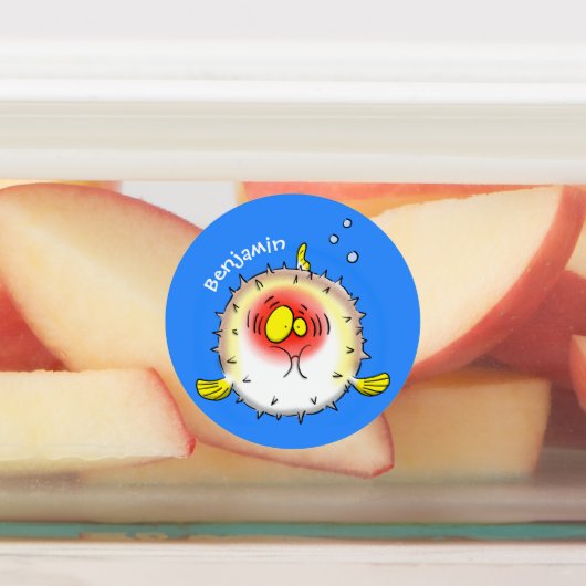 Étiquettes Drôle poisson poivron porc-épic caricature poisson (Apposé)