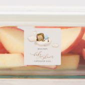Étiquettes du Baby shower Lion bleu (Apposé)