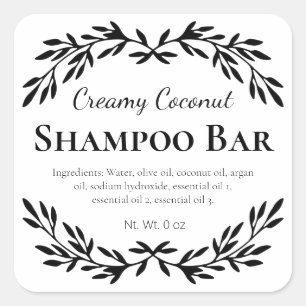 Étiquettes du bar Shampoo Maison Blanche