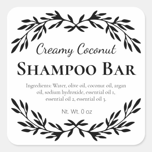 Étiquettes du bar Shampoo Maison Blanche (Devant)