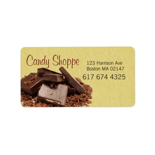 étiquettes du commerce de bonbons (Devant)