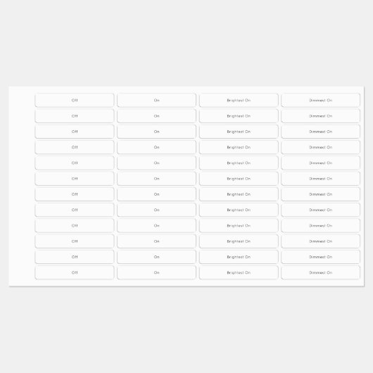 Étiquettes du commutateur de lumière (Feuille)