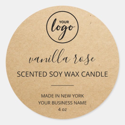 Étiquettes du logo de la chandelle en papier Kraft (Devant)