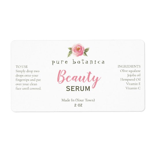 Étiquettes du logo rose Fleur face (Devant)