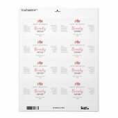 Étiquettes du logo rose Fleur face (Feuille entière)