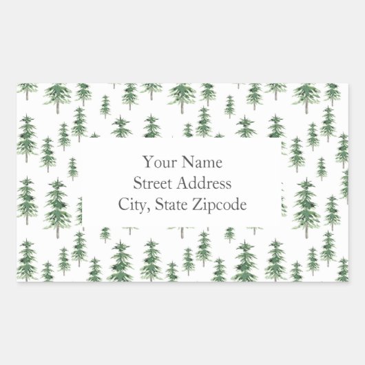 étiquettes du "Motif d'arbre à pin d'aquarelle" (Devant)