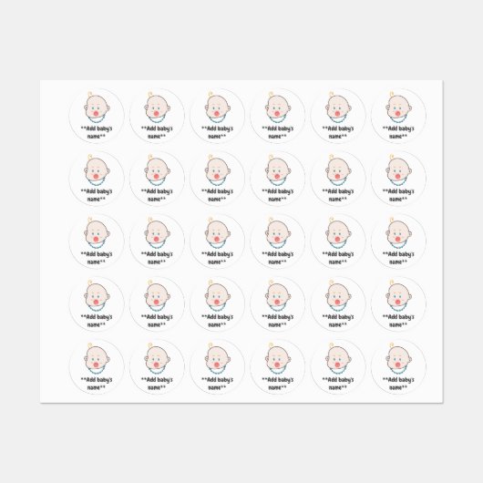 Étiquettes du nom de bébé/enfant (Feuille)