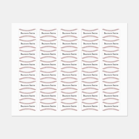 Étiquettes du nom de conception du baseball Stitch (Feuille)