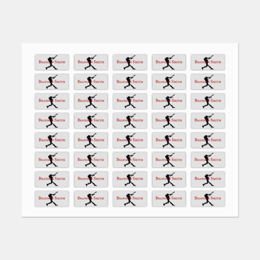 Étiquettes du nom du batteur du joueur de baseball (Feuille)