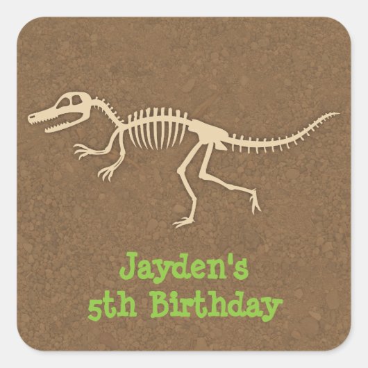 Étiquettes du parti Anniversaire de enfant Dinosau (Devant)
