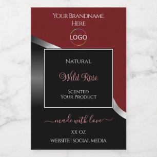 Étiquettes du produit Logo en argent noir et rouge