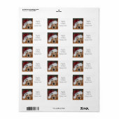 Étiquettes du retour de Noël des chiots (Feuille entière)