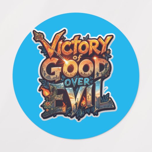 Étiquettes Dussehra 2025 Symbole du triomphe – Autocollant dé (Design 2)