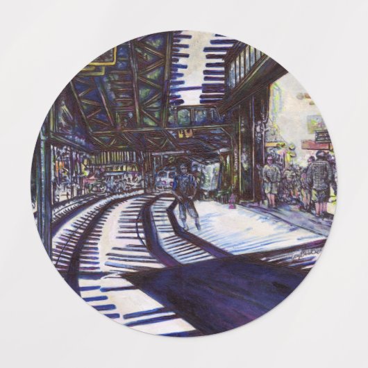 Étiquettes Dusting the Piano (Design 2)