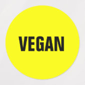 Étiquettes École de Restaurant d'Allergie des Aliments Végéta (Design 1)
